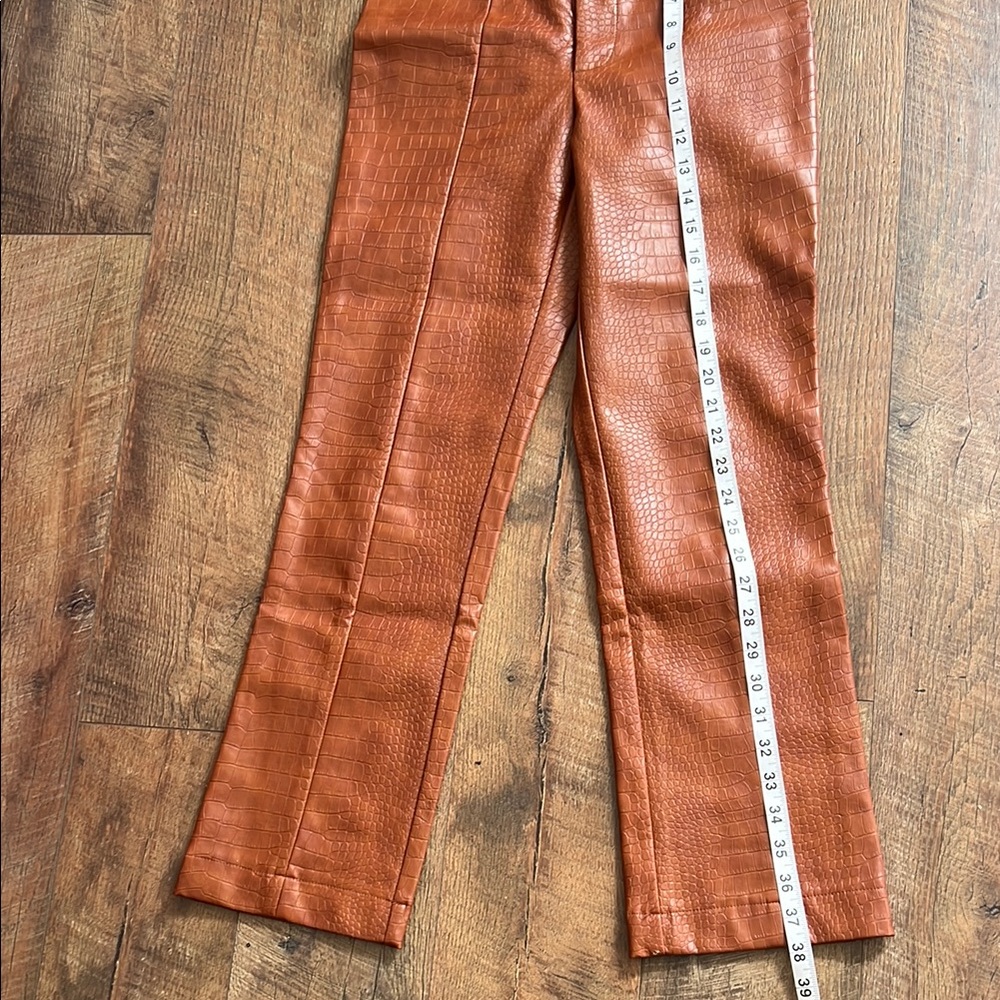Crocodile Pattern Leather Pants - image 5